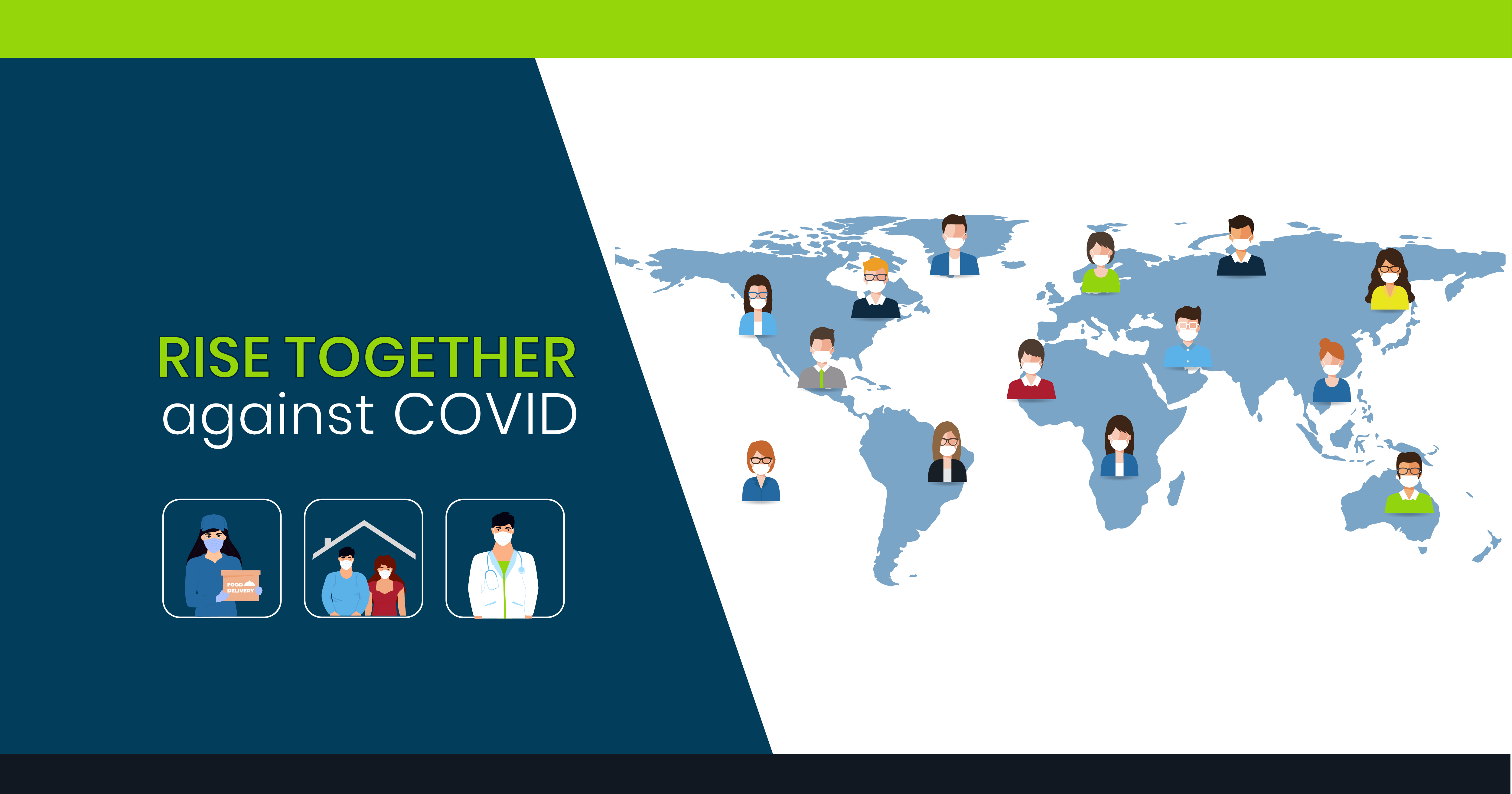 Rise Together Against COVID Illustration