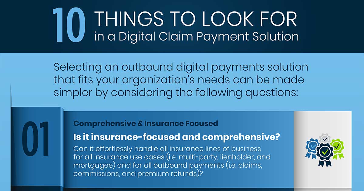 10 Things to Look for in a Digital Claim Payment Solution Illustration